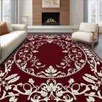 Classic Floral Border with Cream Accents Rug