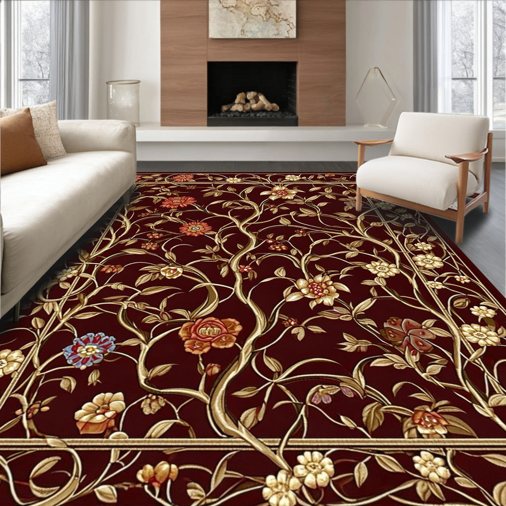 Regal Floral Vine Pattern Rug