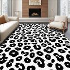 Bold Black Leopard Spots Rug