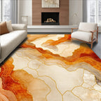 Golden Agate Swirl Pattern Design Rug