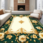 Elegant Floral Gilded Scroll Rug