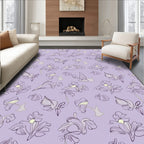 Delicate Floral Outline Pattern Rug