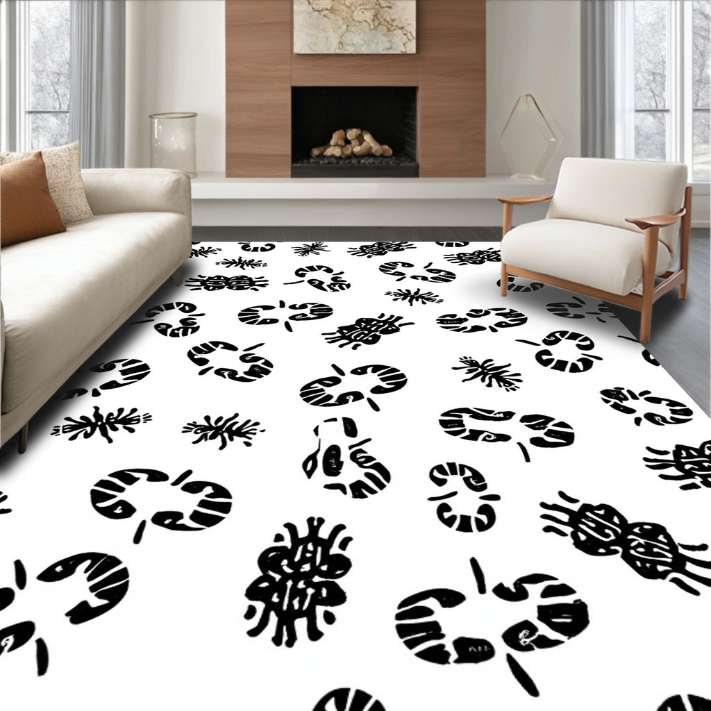 Tribal Inspired Abstract Pattern Rug