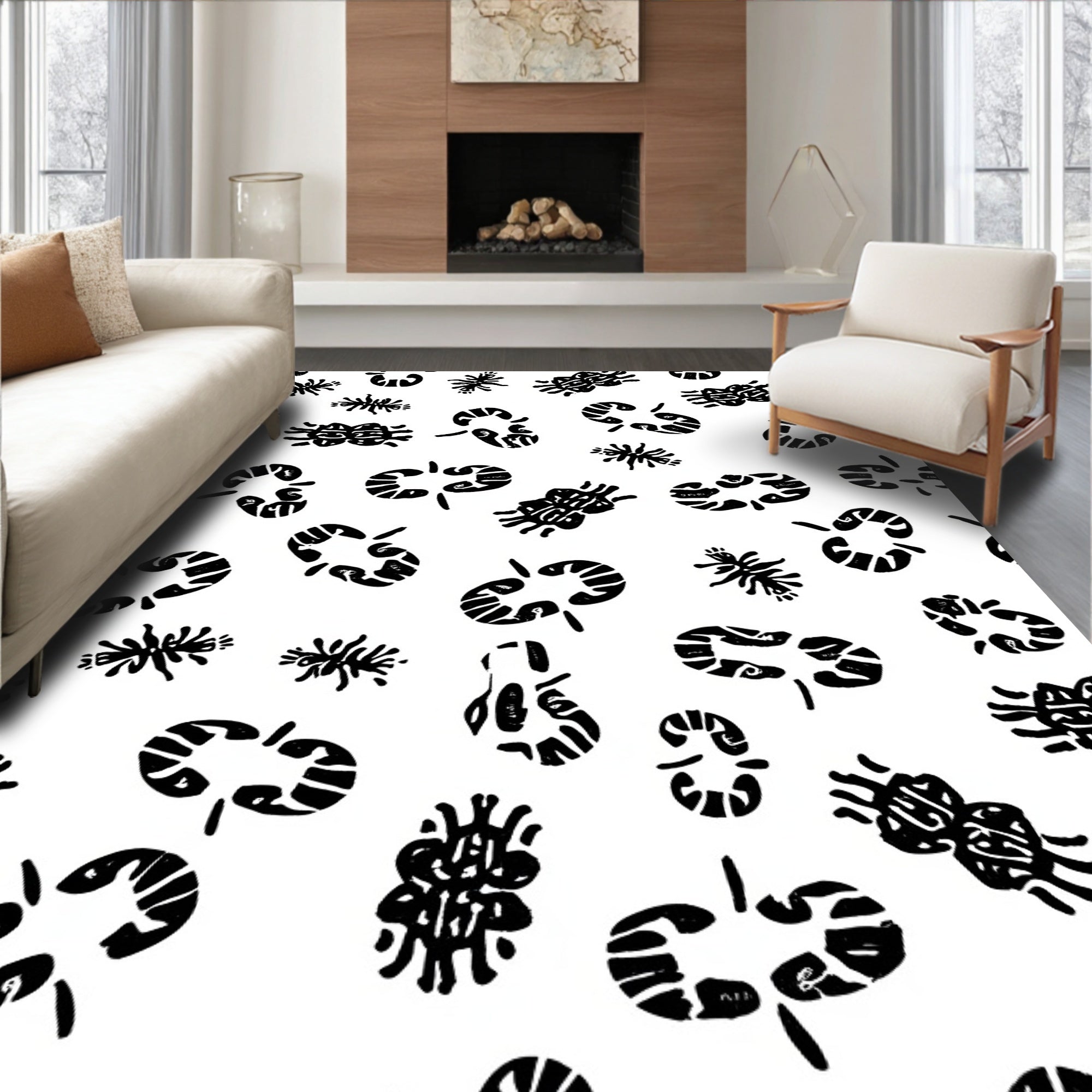 Tribal Inspired Abstract Pattern Rug