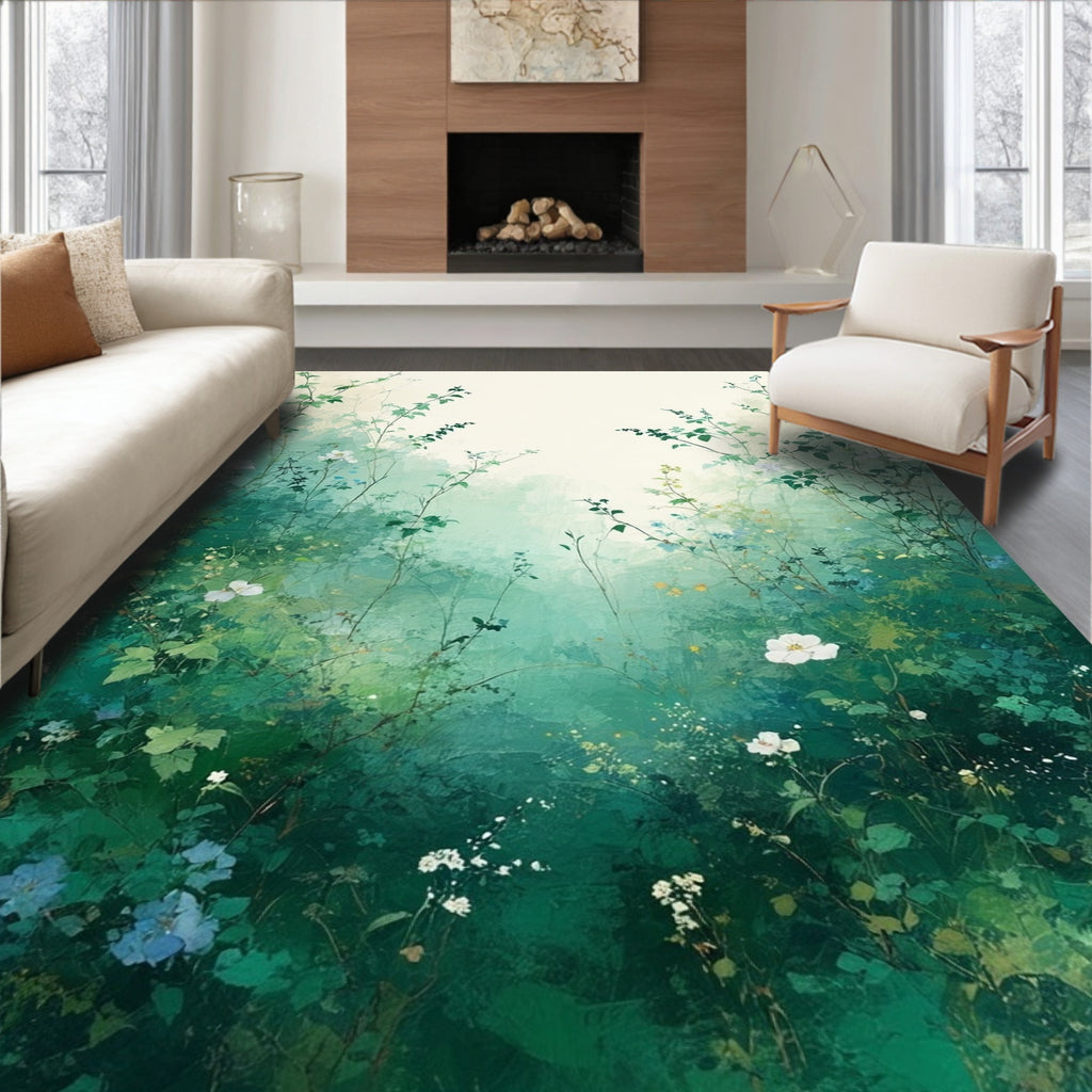 Whispering Wildflowers Vines Nature Rug