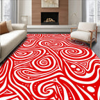 Crimson Ribbon Flow Rug