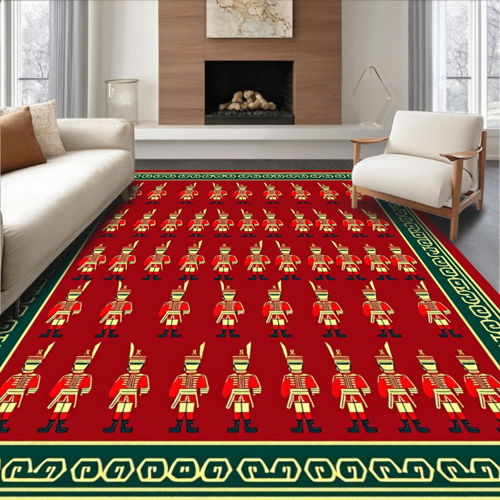 Crimson Soldier Guard Motif Rug