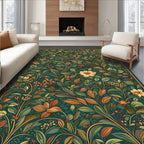Vintage Floral Vines Pattern Rug