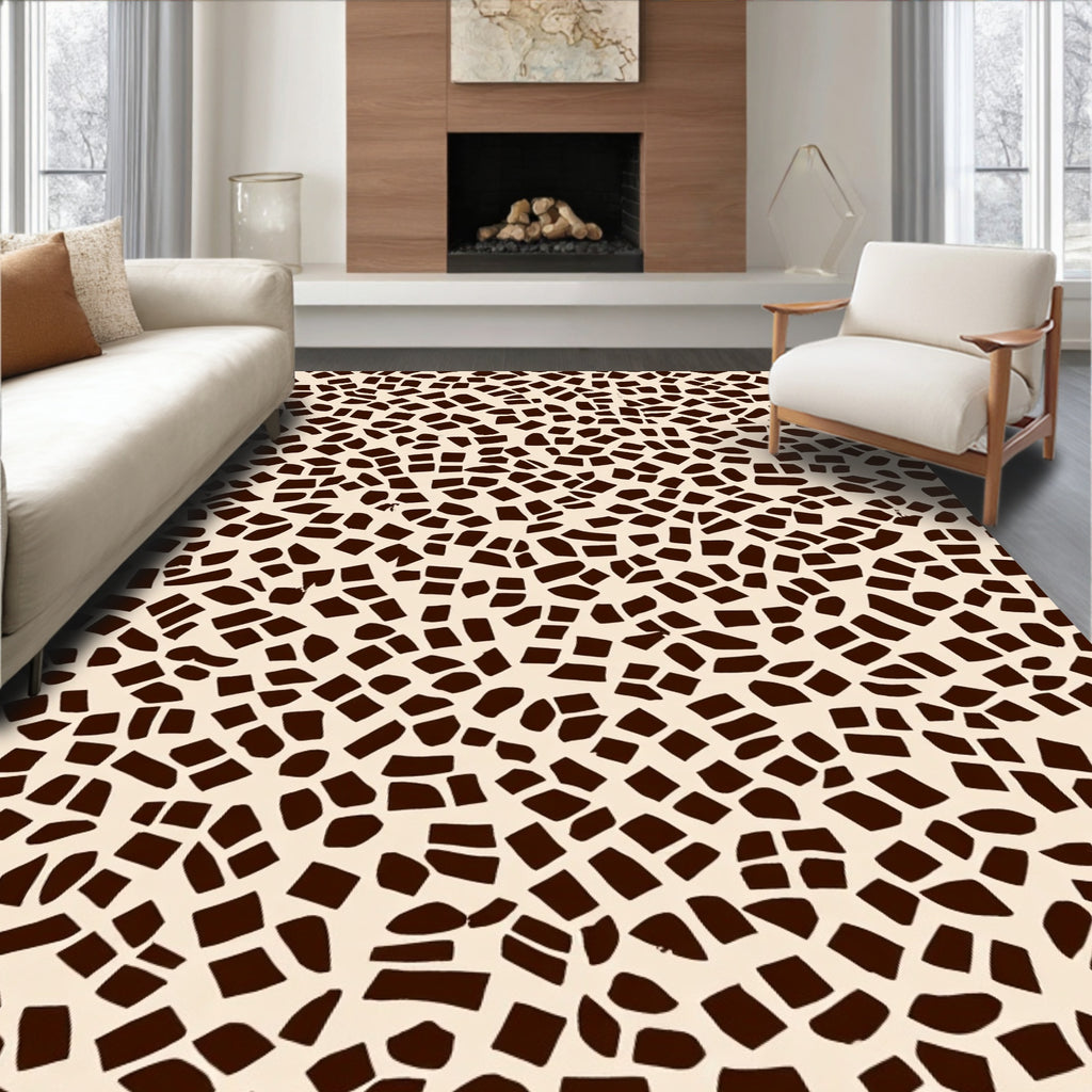 Mosaic Style Brown Dark Pattern Rug