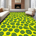 Bold Floral Shapes Yellow Green Rug