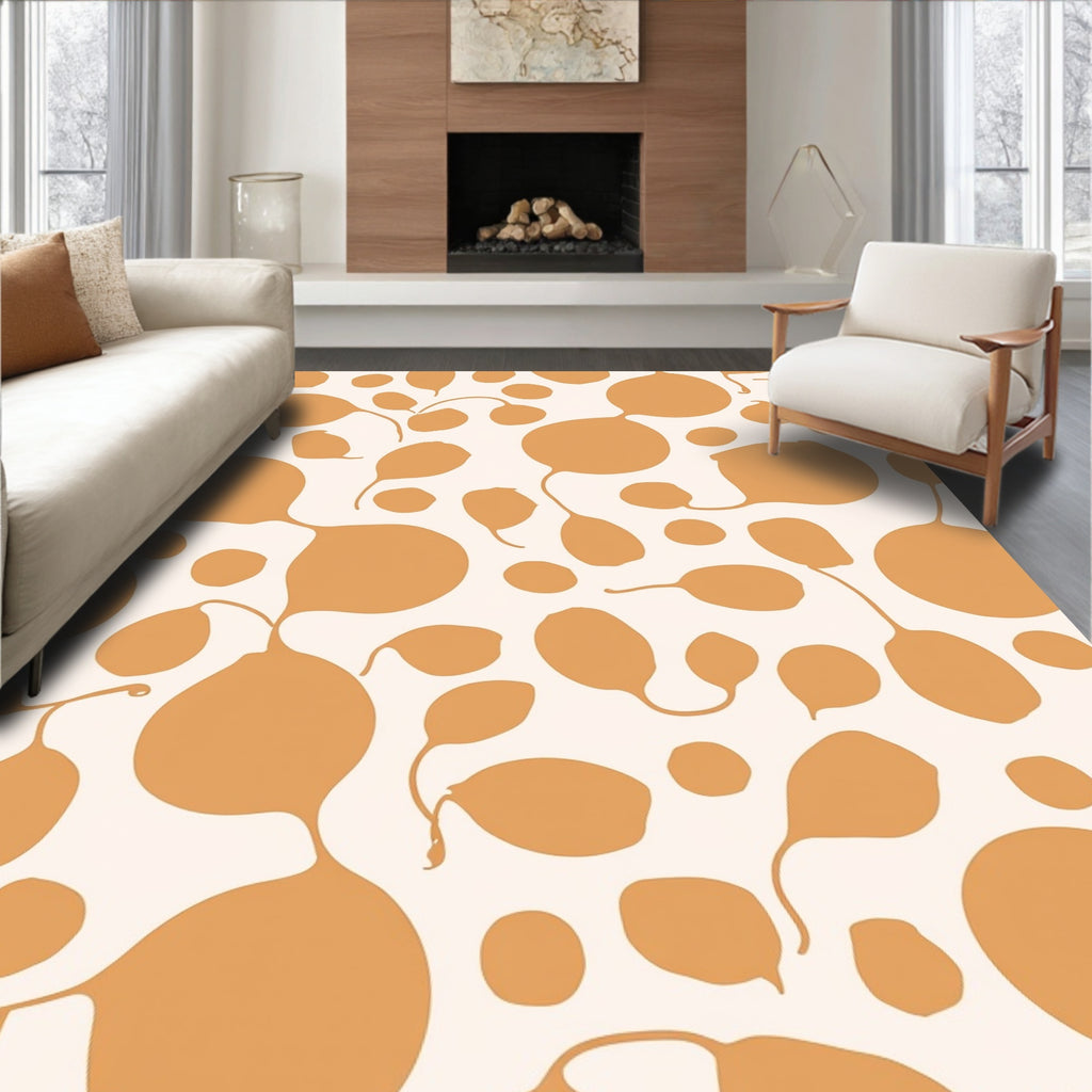 Modern Organic Amber Shapes Rug