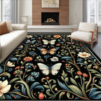 Floral Garden Butterfly Pattern Rug