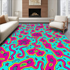 Psychedelic Pink Floral Swirl Pattern Rug