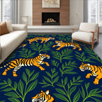 Exotic Tigers Amidst Verdant Jungle Design Rug