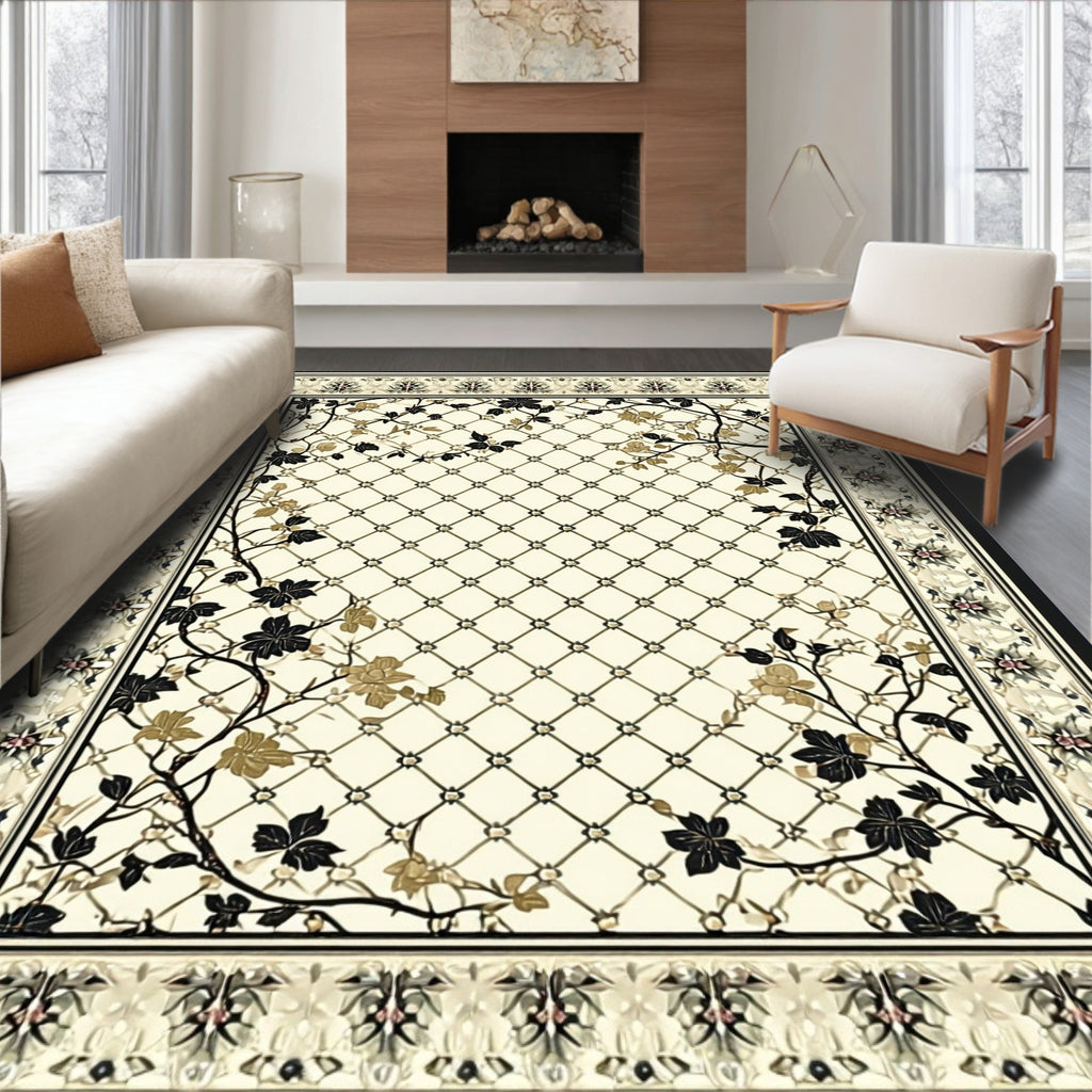 Classic Floral Lattice Design Rug