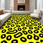 Bold Yellow Outline Shapes Rug