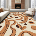 Abstract Organic Earthy Swirls Rug