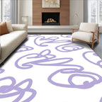 Abstract Lavender Swirls Pattern Rug