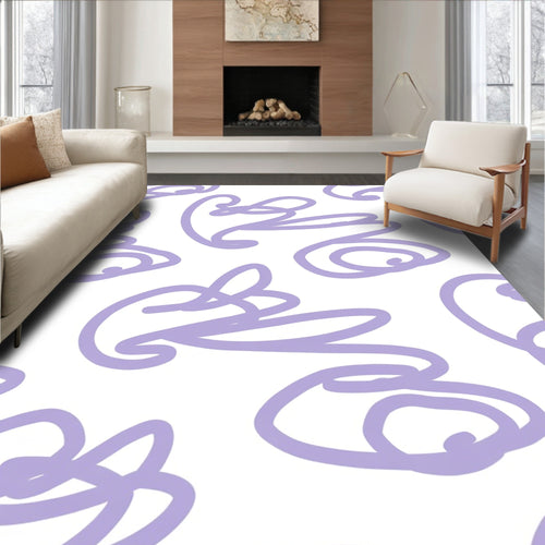 Abstract Lavender Swirls Pattern Rug