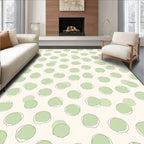 Whimsical Green Polka Dot Design Rug