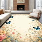Floral Butterflies And Swirls Rug