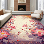 Nature Inspired Lotus Spiderweb Art Rug