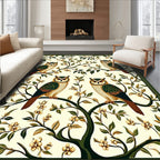 Vintage Owl Floral Tree Design Rug