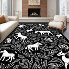Chic Equine Floral Pattern Design Rug