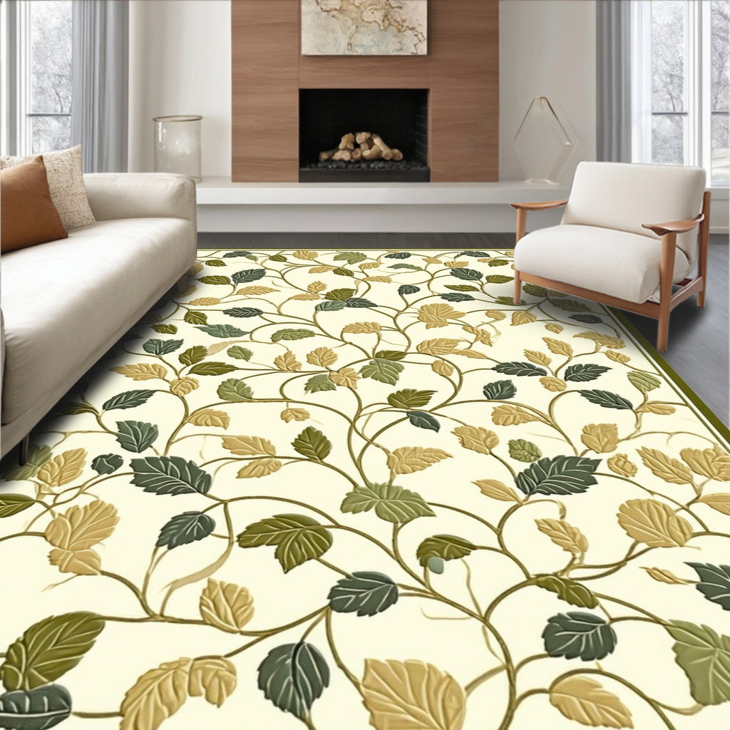 Vines and Leaf Pattern Rug