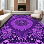 Purple Floral Mandala Pattern Rug