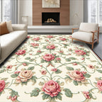 Vintage Floral Garden Scroll Pattern Rug