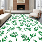Green Leafy Botanical Pattern Rug