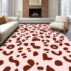 Brown Spots On Pink Background Pattern Rug