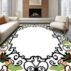 Art Nouveau Floral Vine Border Design Rug