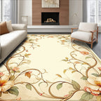 Cream Botanical Vine Floral Rug