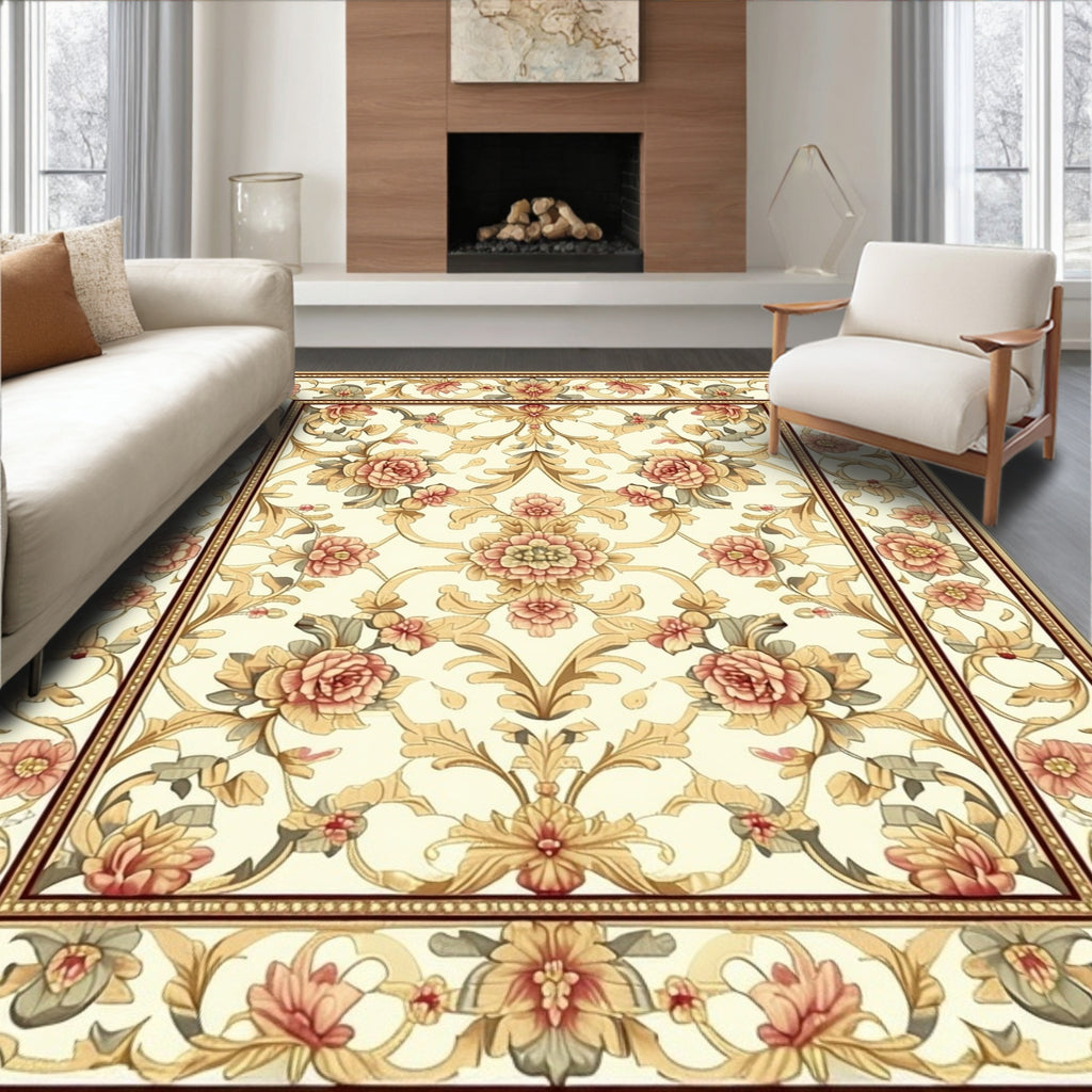 Floral Scrollwork Vintage Pattern Rug