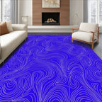 Abstract Blue Swirl Pattern Rug