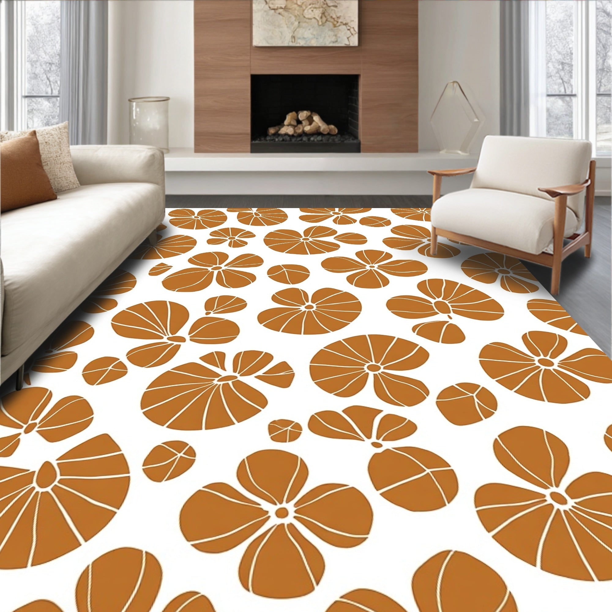 Abstract Floral Pattern Design Rug