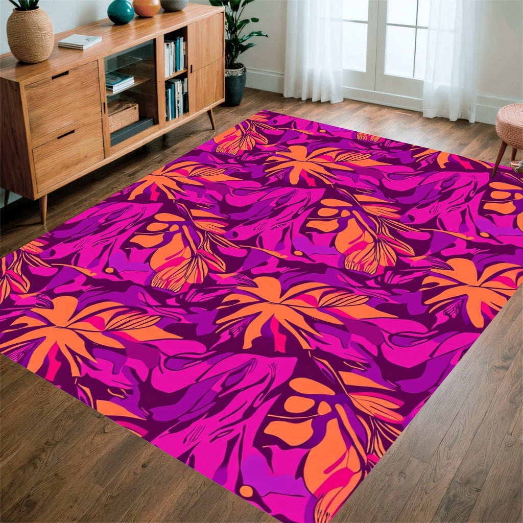 Vibrant Floral Abstract Design Rug