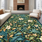 Vintage Floral Botanical Garden Pattern Rug