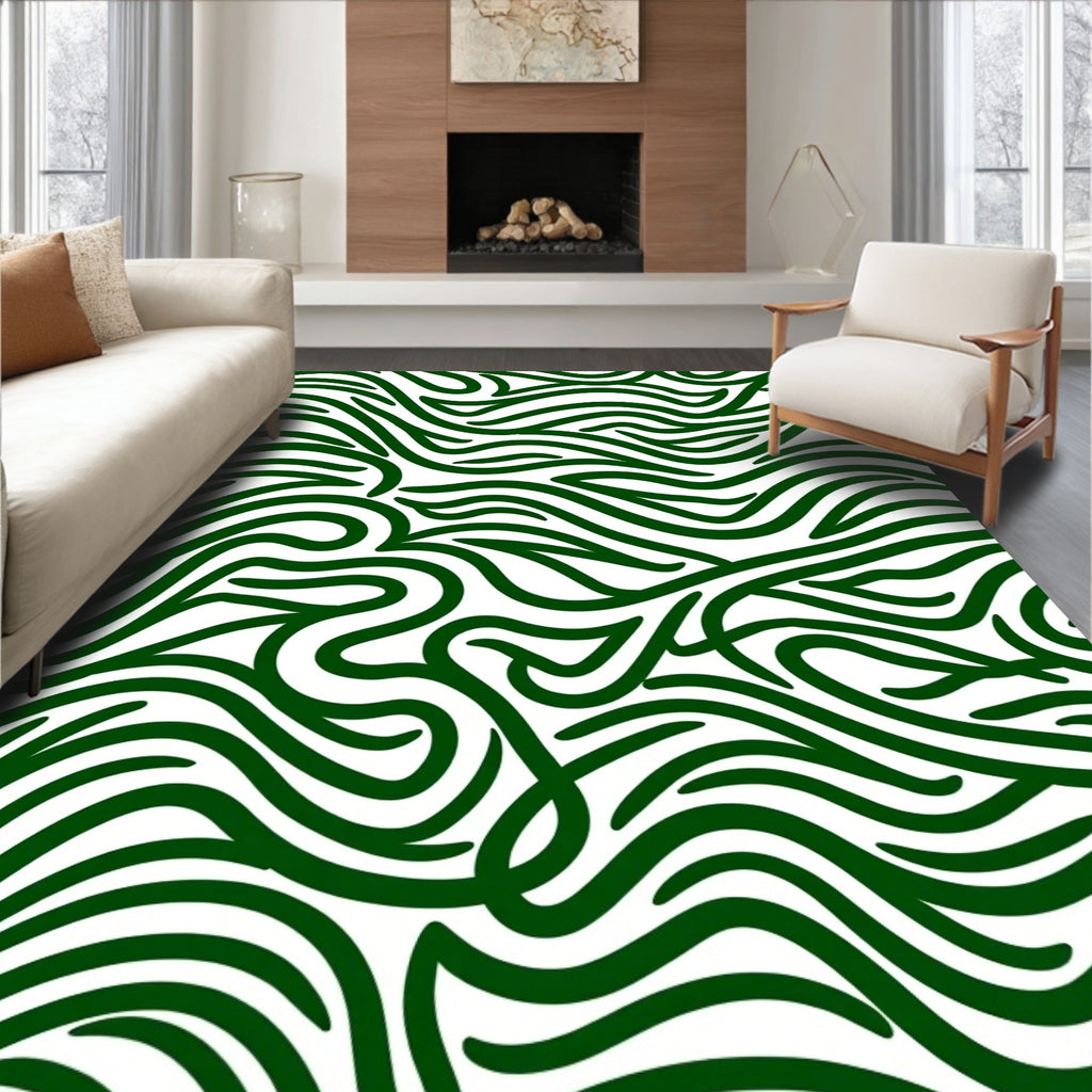 Nature Inspired Wavy Pattern Rug