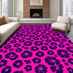 Bold Pink And Violet Floral Pattern Rug