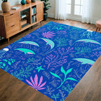 Oceanic Jellyfish Seaweed Pattern Rug