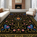 Ornate Floral Bird Exotic Design Rug