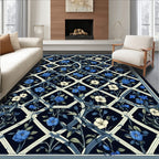Lattice Garden Floral Patterned Rug