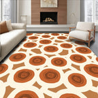 Warm Earth Tones Swirls Pattern Rug