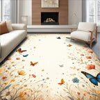 Whimsical Butterflies Floral Garden Rug