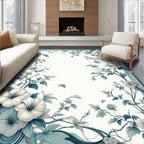 Elegant Floral Vine Border Design Rug