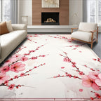 Cherry Blossom Branches watercolor design Rug