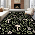 Enchanted Woodland Mushroom Floral Pattern Rug